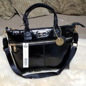 NWT kate Landry sporty black patent